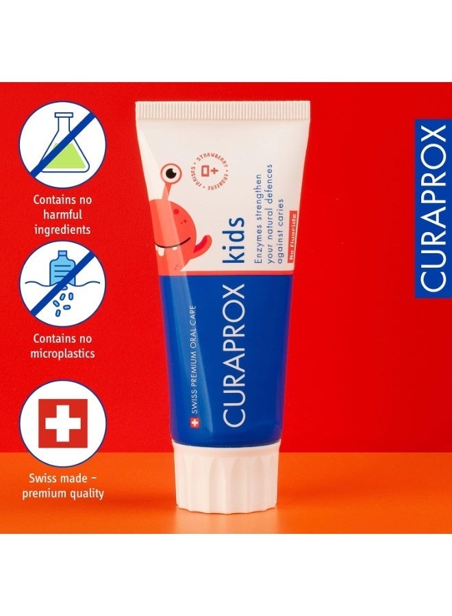 Curaprox Kids Toothpaste Strawberry Flavor Fluoride Free – 60 ml - Image 3